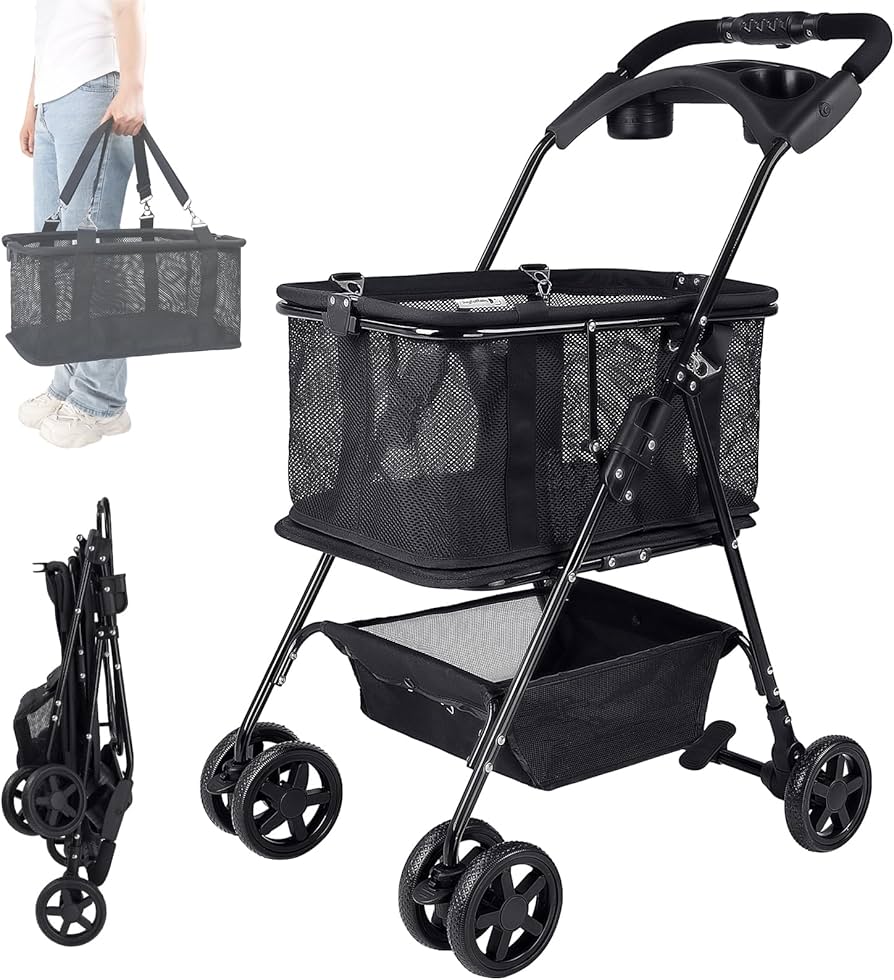 折りたたみ式ショッピングカート 黒 Amazon｜Joyfultails ショッピングカート ワンタッチ 折りたたみ